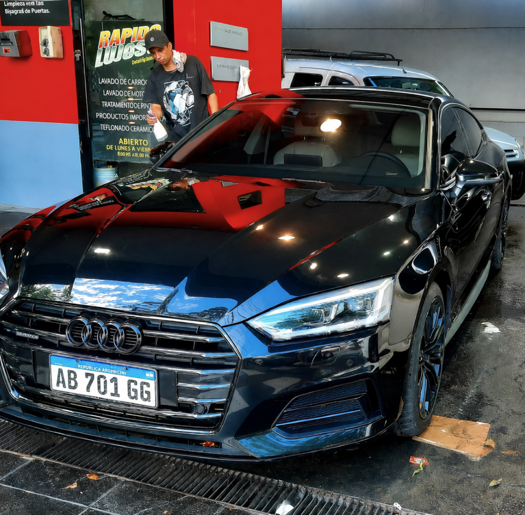 auto en lavadero rapido y lujoso